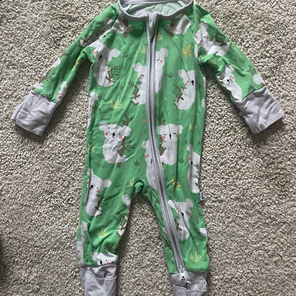 Little Sleepies Green and Gray Koala Kids Footie